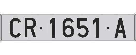 CR1651A matricula larga