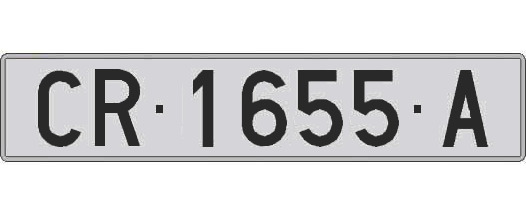 CR1655A matricula larga
