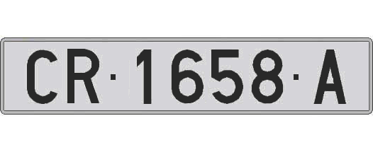 CR1658A matricula larga