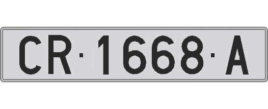 CR1668A matricula larga