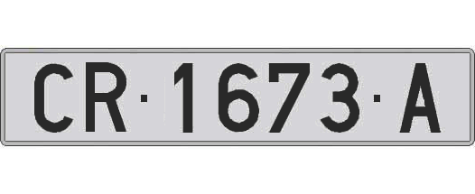 CR1673A matricula larga