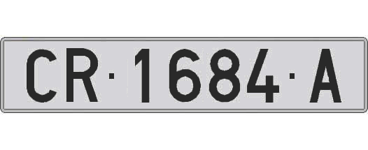 CR1684A matricula larga