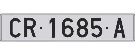CR1685A matricula larga