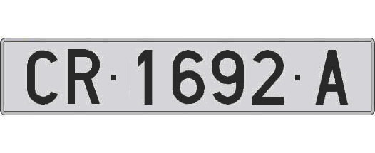 CR1692A matricula larga