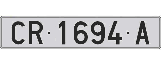 CR1694A matricula larga