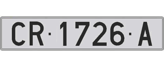 CR1726A matricula larga