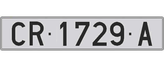 CR1729A matricula larga