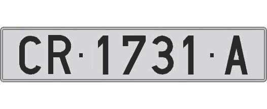 CR1731A matricula larga