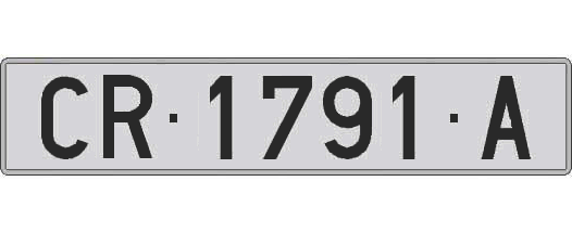 CR1791A matricula larga