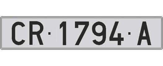 CR1794A matricula larga