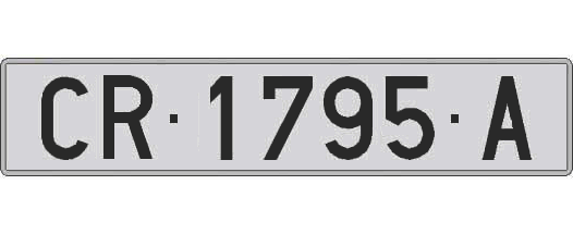 CR1795A matricula larga