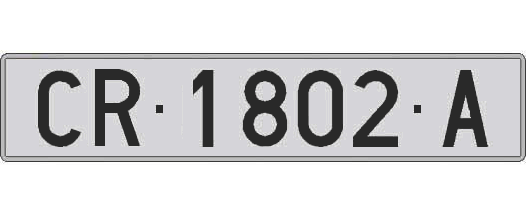 CR1802A matricula larga