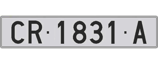 CR1831A matricula larga