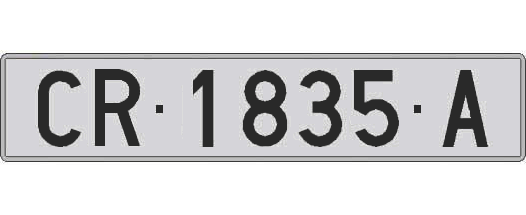 CR1835A matricula larga