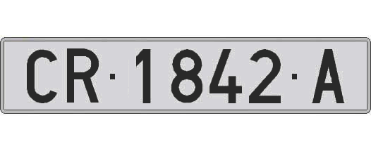 CR1842A matricula larga