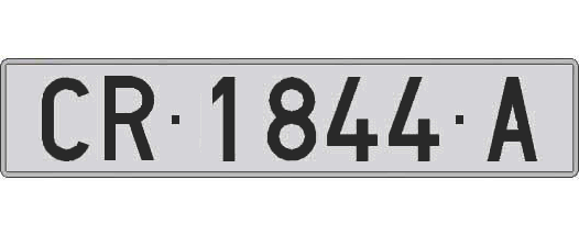 CR1844A matricula larga