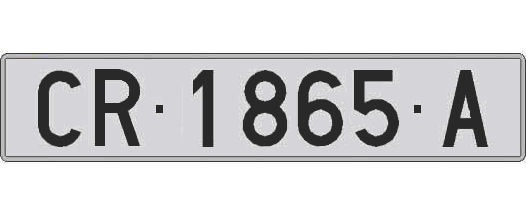 CR1865A matricula larga