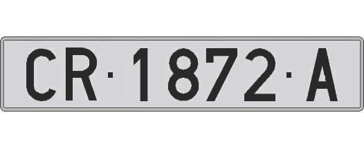 CR1872A matricula larga