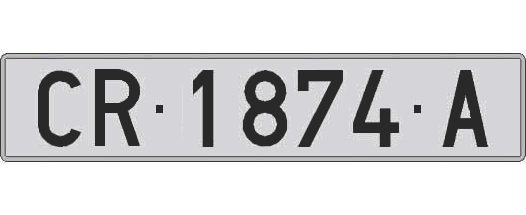 CR1874A matricula larga