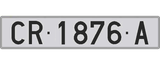 CR1876A matricula larga