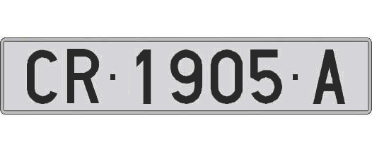 CR1905A matricula larga