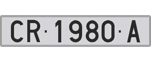 CR1980A matricula larga