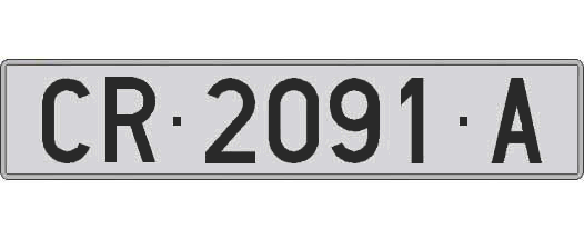 CR2091A matricula larga