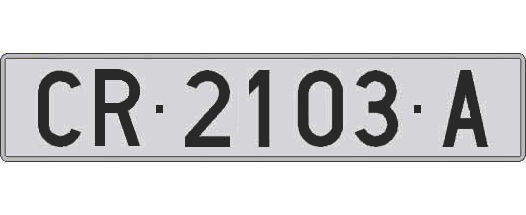 CR2103A matricula larga