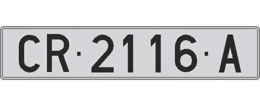 CR2116A matricula larga