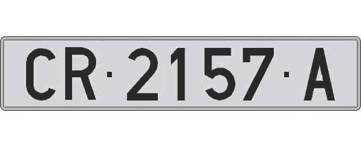 CR2157A matricula larga