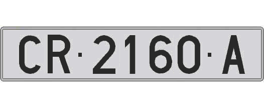 CR2160A matricula larga