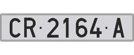 CR2164A matricula larga