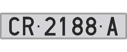 CR2188A matricula larga