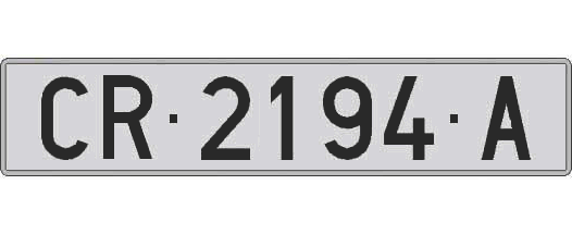 CR2194A matricula larga