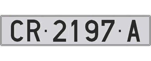 CR2197A matricula larga