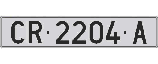 CR2204A matricula larga