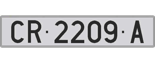 CR2209A matricula larga