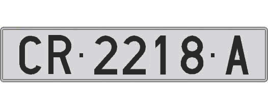 CR2218A matricula larga