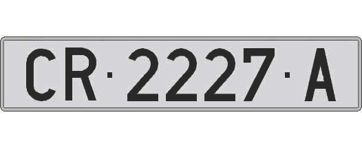 CR2227A matricula larga