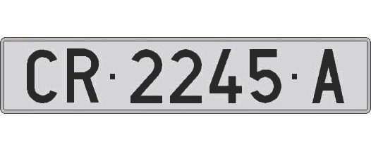CR2245A matricula larga