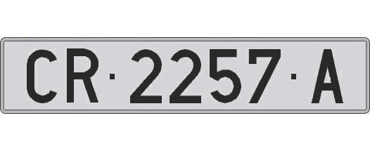 CR2257A matricula larga