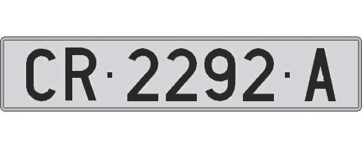 CR2292A matricula larga
