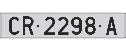 CR2298A matricula larga
