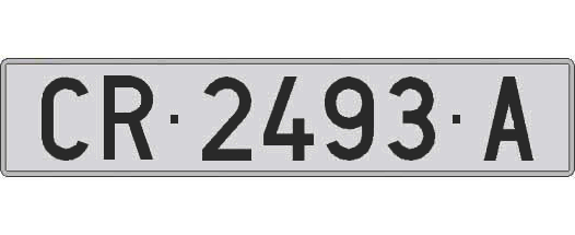 CR2493A matricula larga