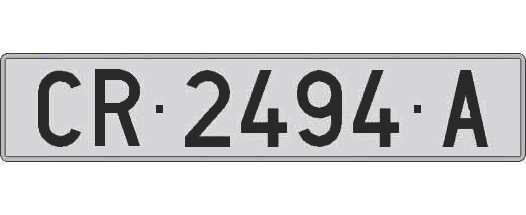 CR2494A matricula larga