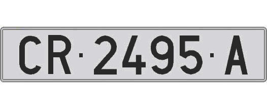 CR2495A matricula larga