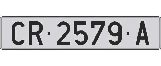 CR2579A matricula larga