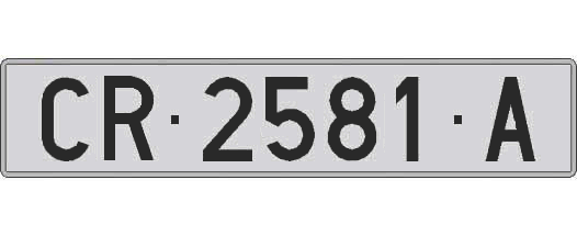 CR2581A matricula larga