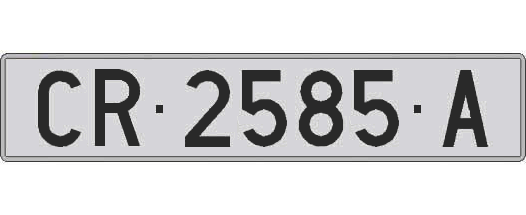 CR2585A matricula larga
