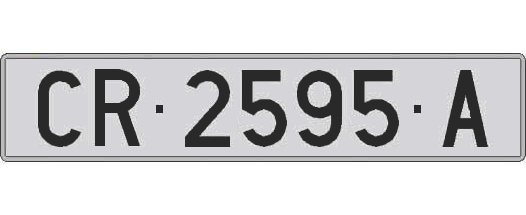 CR2595A matricula larga